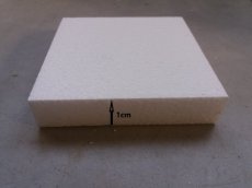 40x 40cm Gâteau carré en polystyrène,  1cm de haut
