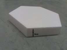 6HT600 Gâteau hexagonale en polystyrène,  6cm de haut