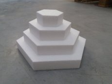 H 5cm Hexagonal cake dummies, set 10cm+20cm+30cm+40cm