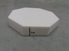 25cm Gâteau octagonal en polystyrène,  3cm de haut