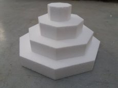 H 7cm Gâteau octagonal polystyrène carré, set  5cm+10cm+15cm+20cm