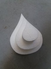 DTS1 Gâteau en forme de larme polystyrène, set 10cm+20cm+30cm+40cm