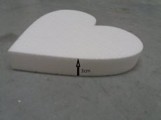 40cm gâteaux en polystyrene en forme de coeur,  3cm de haut