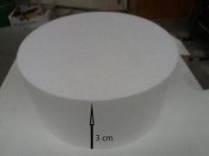 Ø 20cm Disque rond en polystyrène,  3cm de haut