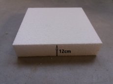 35x35cm Gâteau carré en polystyrène,  12cm de haut