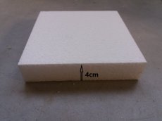 15x 15cm Gâteau carré en polystyrène,  4cm de haut