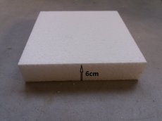 12,5x12,5cm Gâteau carré en polystyrène,  6cm de haut